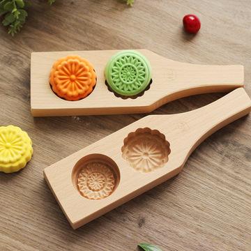 冰皮月饼馒头模子南瓜饼干绿豆糕点心饼印面食品木质烘焙模具